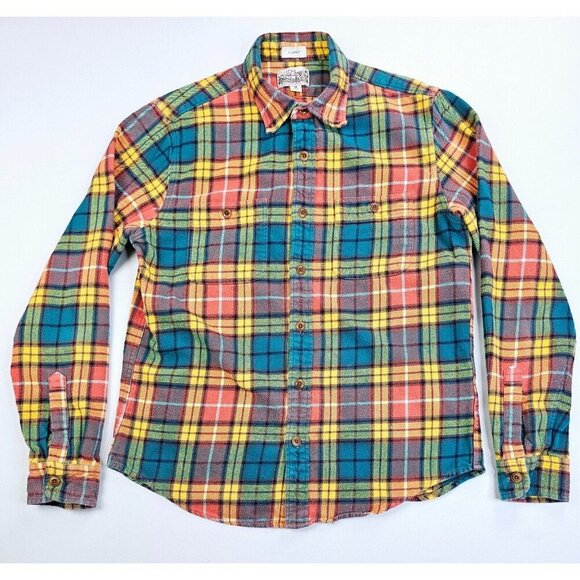J. Crew Classic Mid Weight Flannel Double Brushed Size Medium Multi Check Shirt - Picture 1 of 10